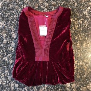 Free people Maroon velvet dress